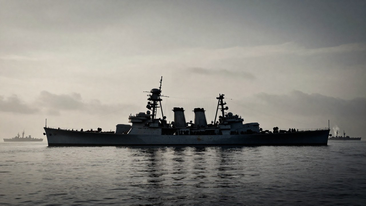 Barco de guerra gravemente dañado en el puerto de Pearl Harbor tras el ataque naval.